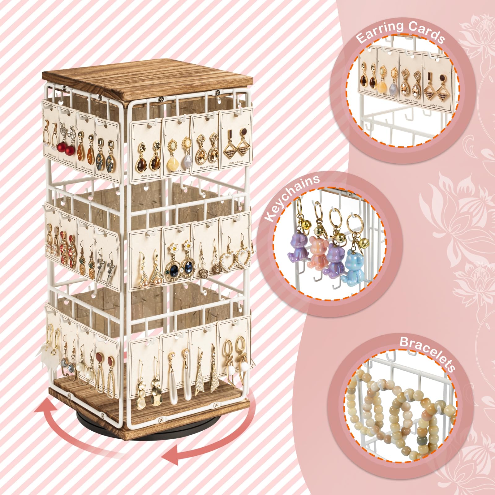 Sfugno 360 Rotating Earring Display Stands for Selling
