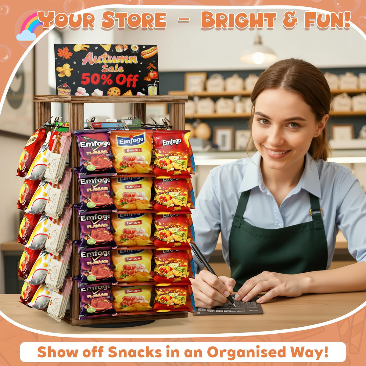 5-Tier Chip Rack Display Stand