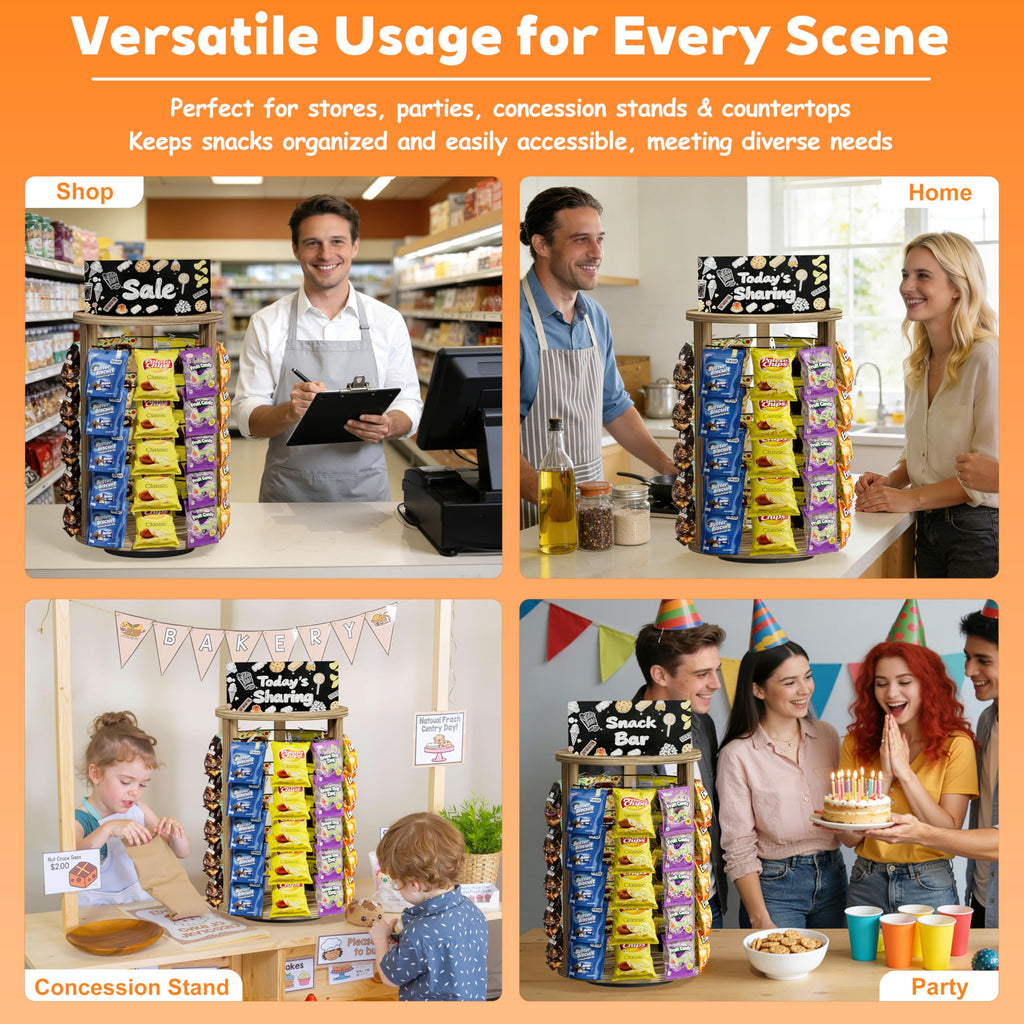 360°Rotating Snack Organizer With 50 Clips